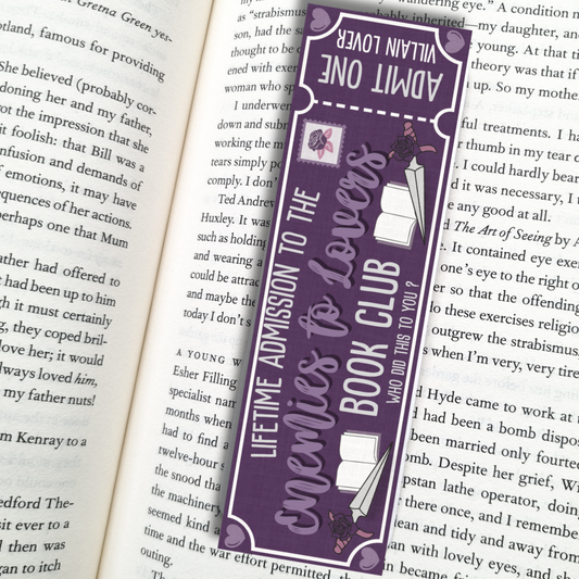 Enemies to Lovers Book Club| Admit One| Bookmark