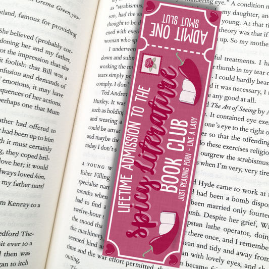 Spicy Literature Book Club| Admit One| Bookmark