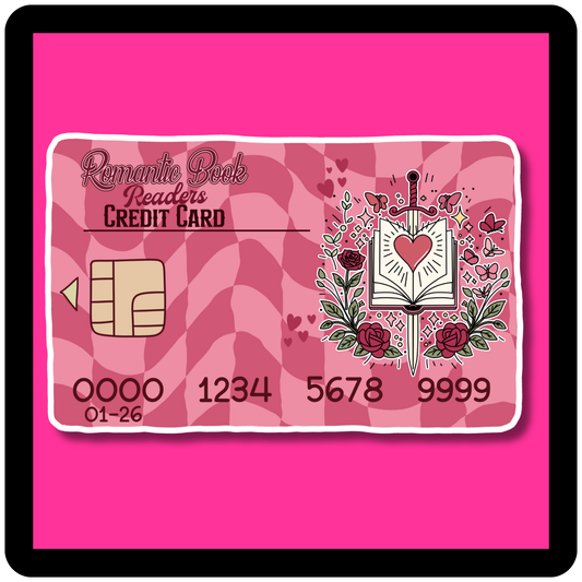 Romantic Book Reader Credit Card Sticker