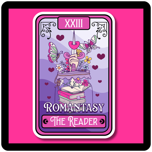 Romantasy The Reader Tarot Card (purple) Sticker