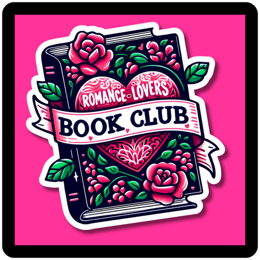 Romance Lovers Book Club (book with roses) Sticker