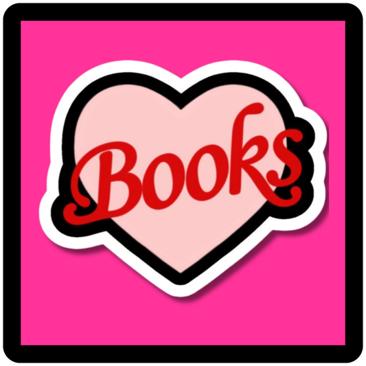 Books Heart (red, pink, black) Sticker